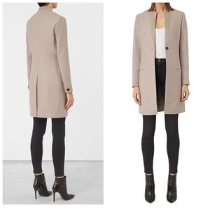 All Saints Leno Coat US2 in Pinkish-Taupe